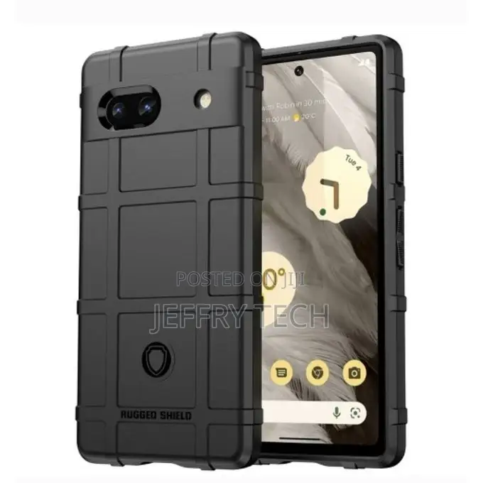 Rugged Shield Back Case for Google Pixel 7a - Black