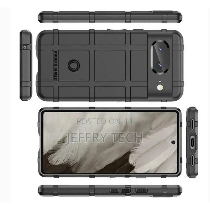 Rugged Shield Back Case for Google Pixel 8 - Black