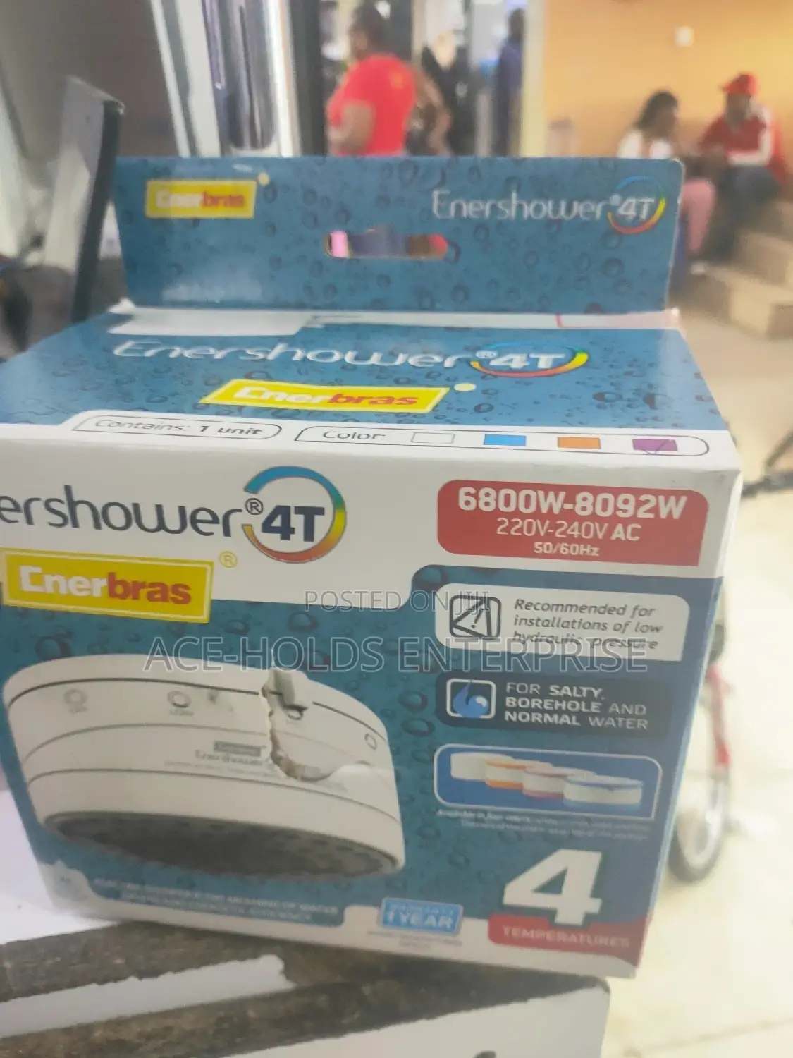 Enerbras Showerhead - 4t (Suitable for Normal, Borehole Salty Water)