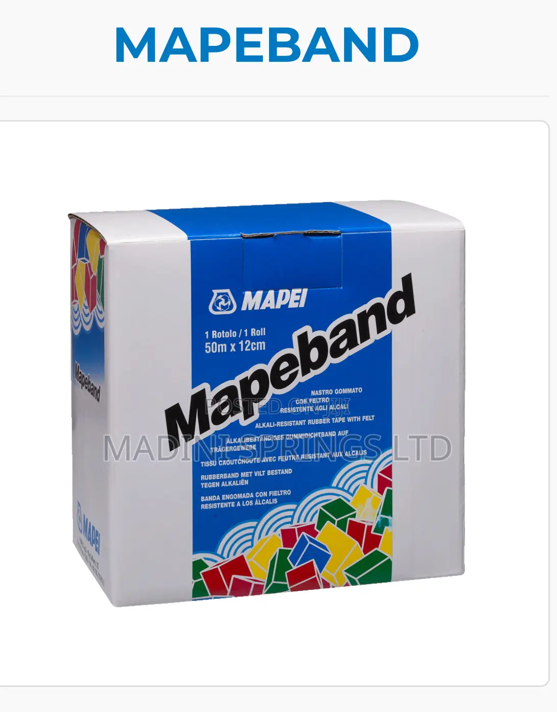 Mapei Mapeband Rubber Tape(30m by 13cm)