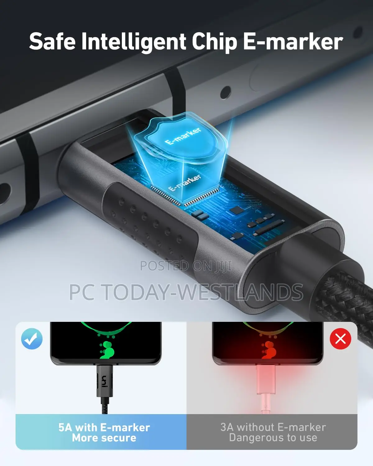 Uni 100W USB C to USB C Cable 15ft, Fast Charging Cable