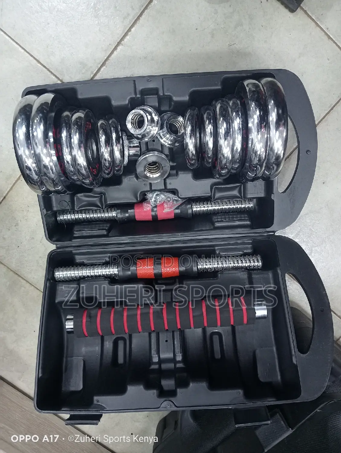 20kg Chrome Dumbbell Barbell Set Adjustable With Casing