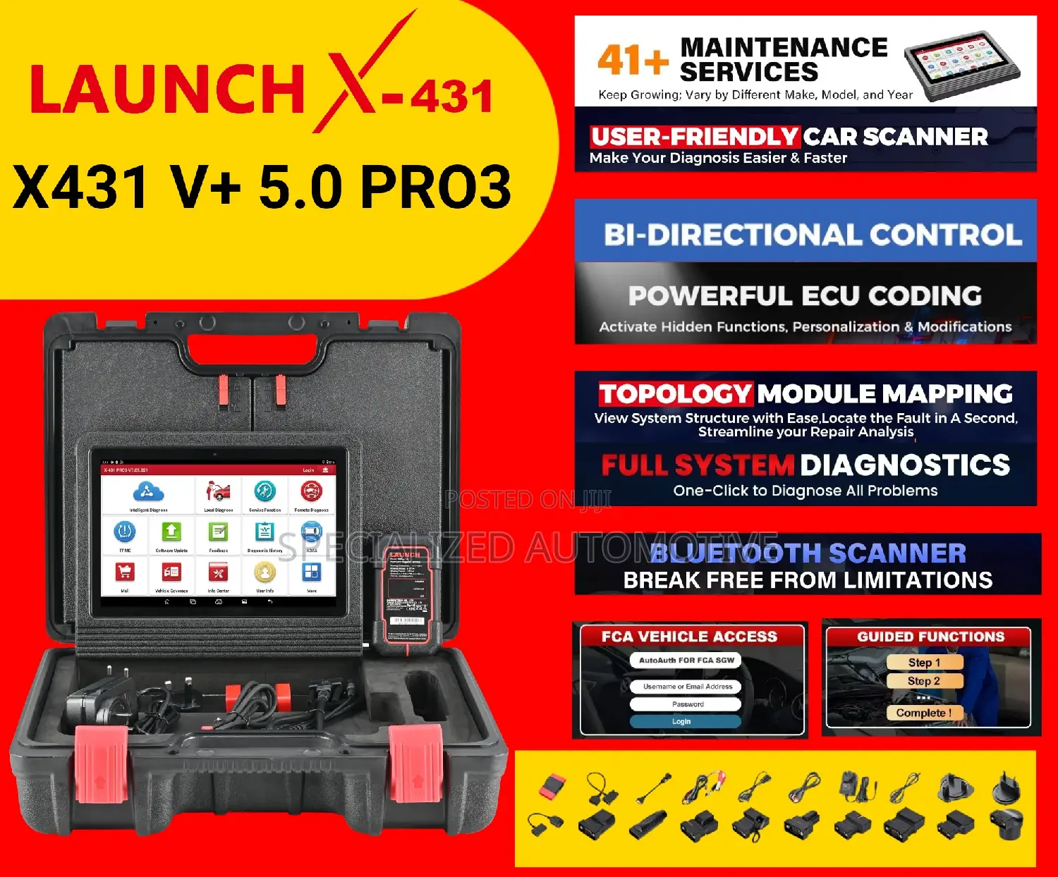 Launch X431 V+ 5.0 Pro 3 Advanced Car Diagnosis Machine