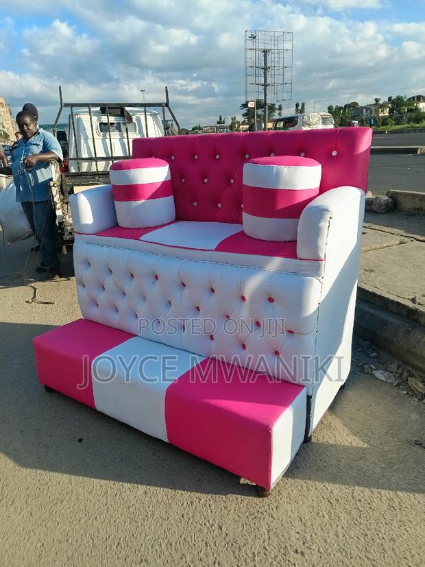 Pedicure 2 Seater Pink and White With Armrest