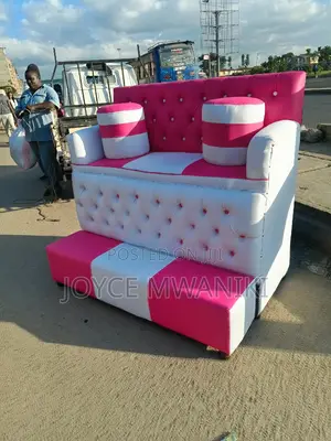 Pedicure 2 Seater Pink and White With Armrest 