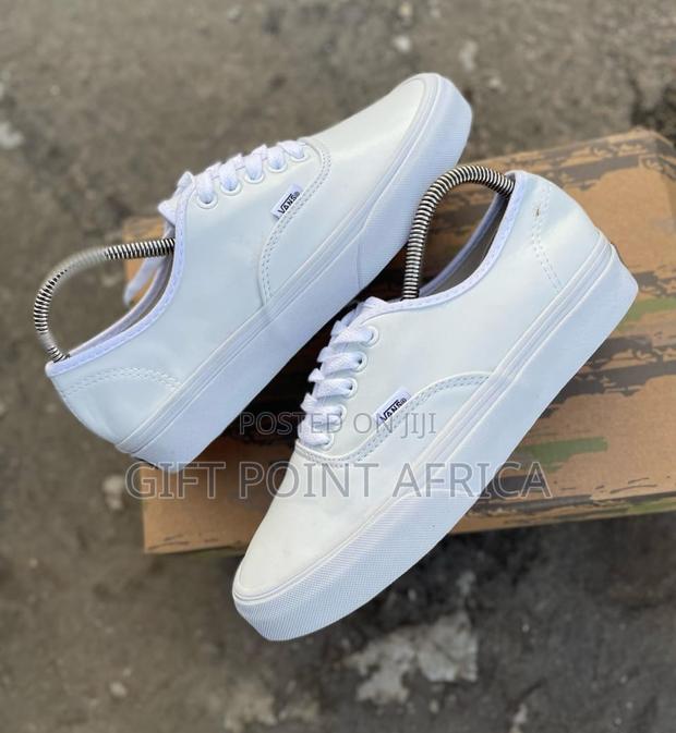 White Soft Leather Double Sole Vans - thumbnail 3