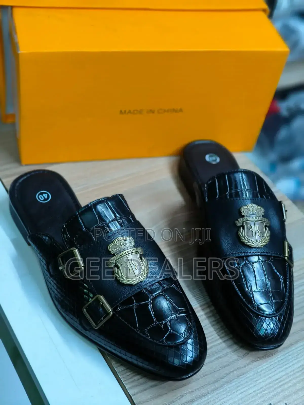 Billionare Black Mules>Men Slip-on Shoes>Mule Shoes for Men
