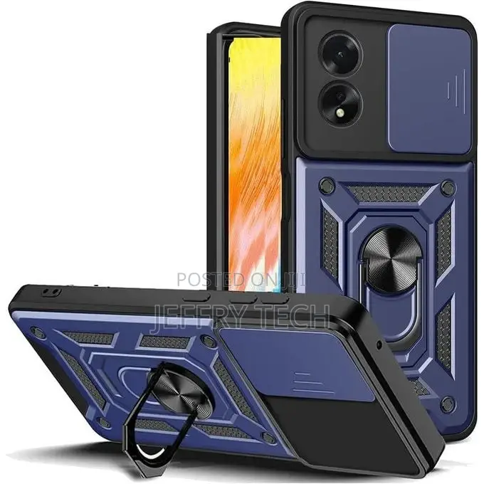 Oppo A78 4G Case,Sliding Camera Lens Cover 360° Rotating Ri