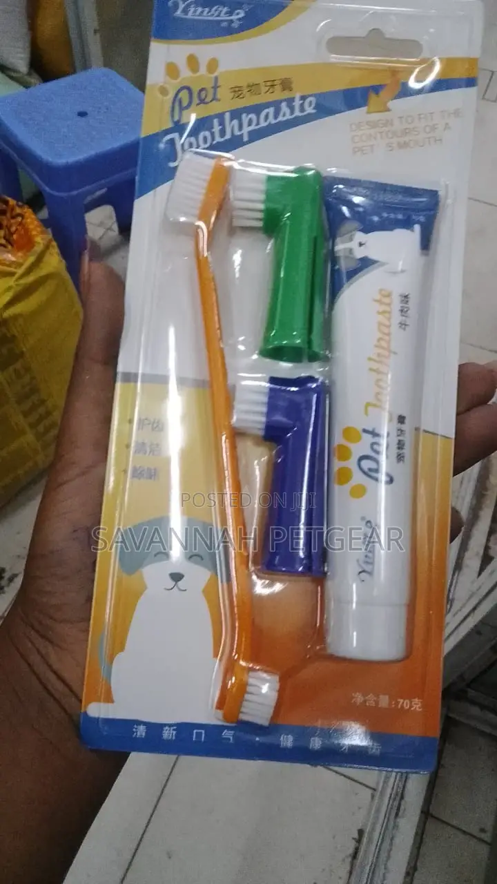 Vanilla/Beef Taste Pet Dog Oral Care Cat Dog Toothpaste Set