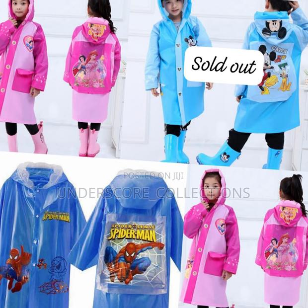 Kids Disney Cartoon Themed Raincoats, With Hat Poncho