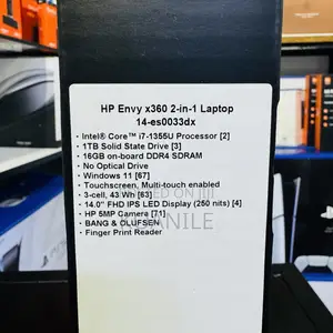 New Laptop HP Envy X360 16GB Intel Core I7 SSD 1T