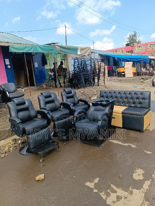 Barber Chairs 3 Pieces, Sink Chairs and a Waiting Bench. - main view