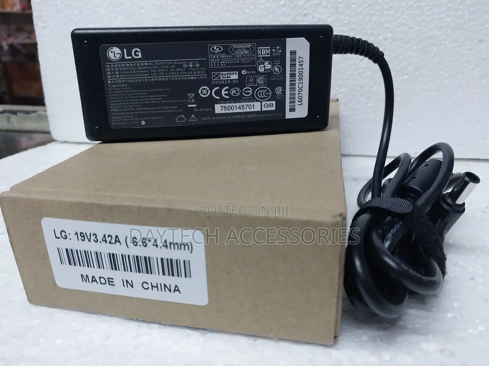 Lg 19v 3.42a Monitor Switching Ac Power Adapter Da-65g19