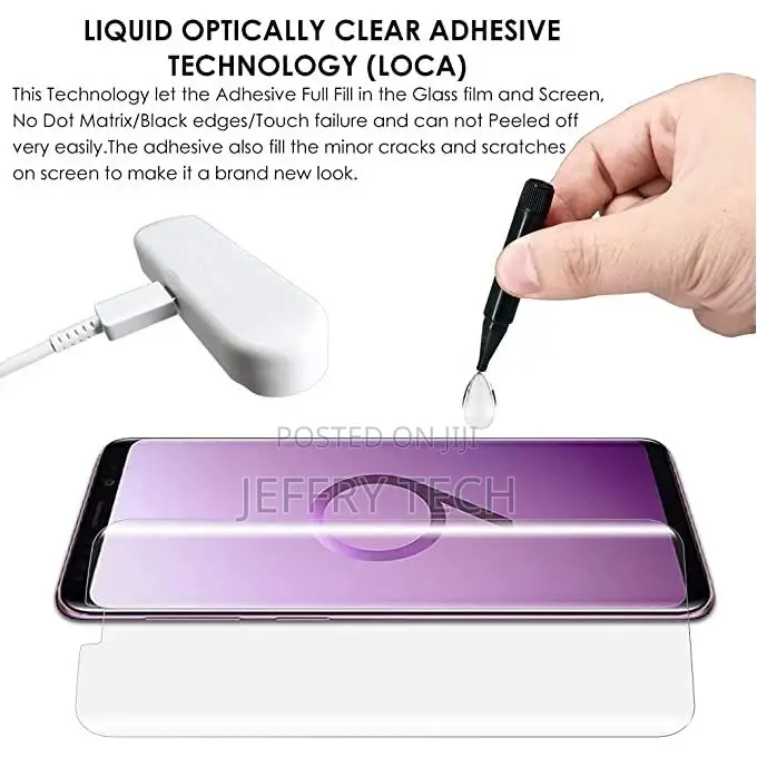 UV Glue Curve Glass Screen Protector for Samsung Galaxy S9