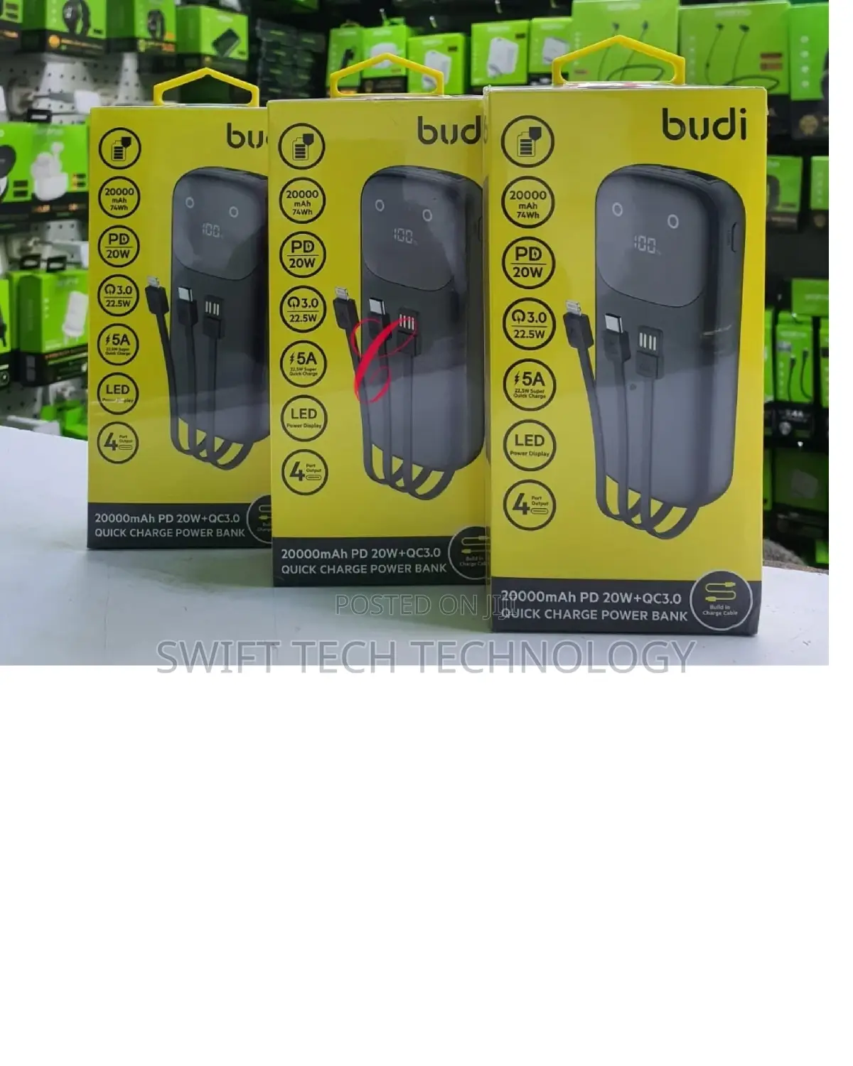 Power Bank,Power Bank Budi 20,000amh Budi Power Bank