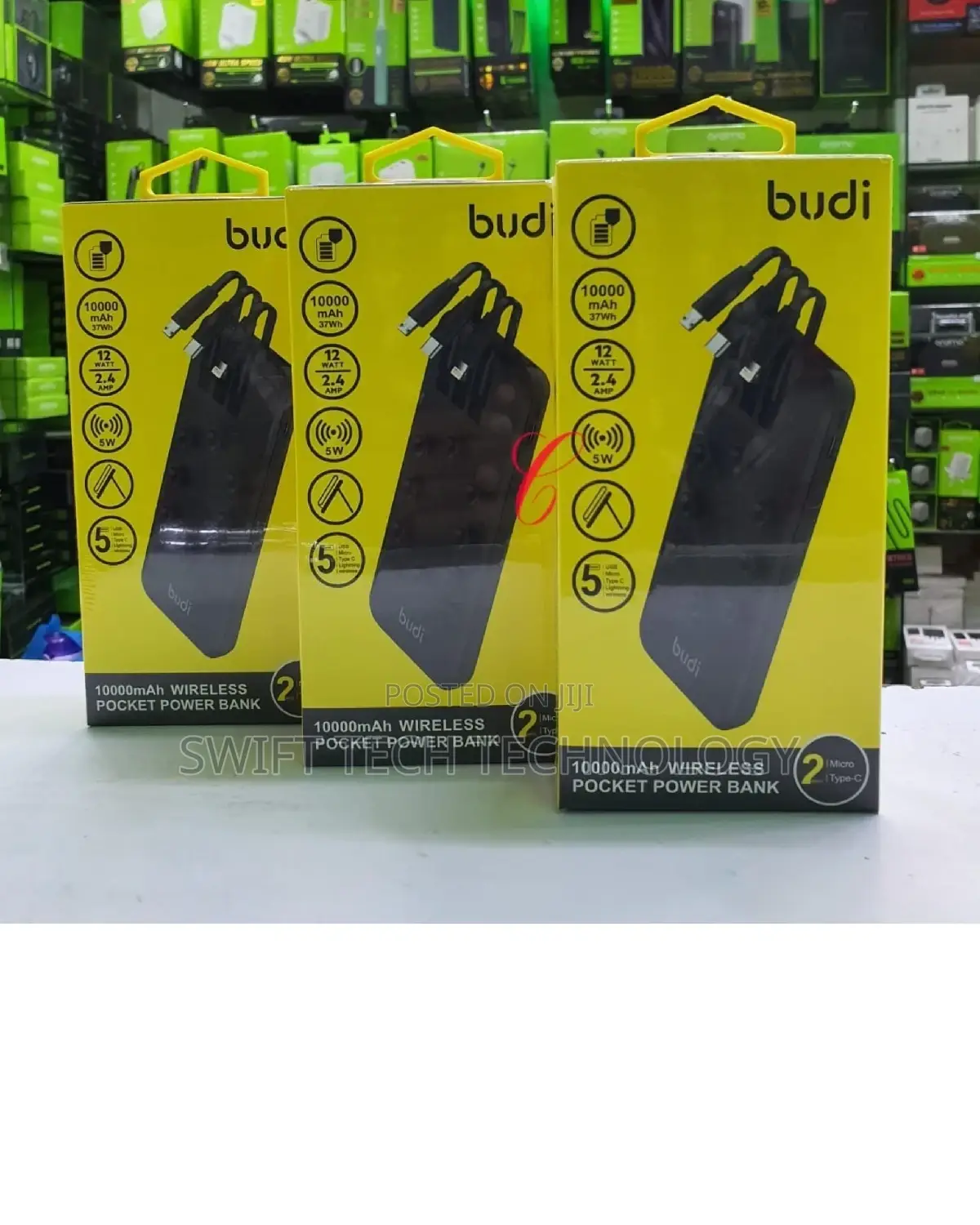 Power Bank 10,000amh Bud Wireless Pocket Power Bank