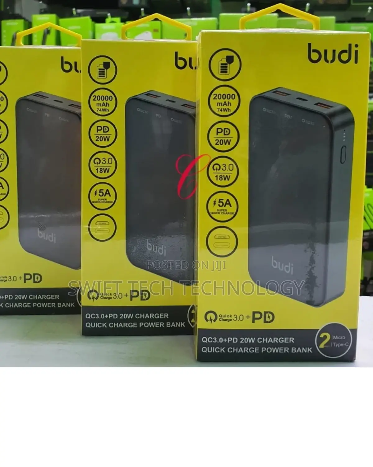 Power Bank 10,000amh ,Power Bank Budi With Type C Charger