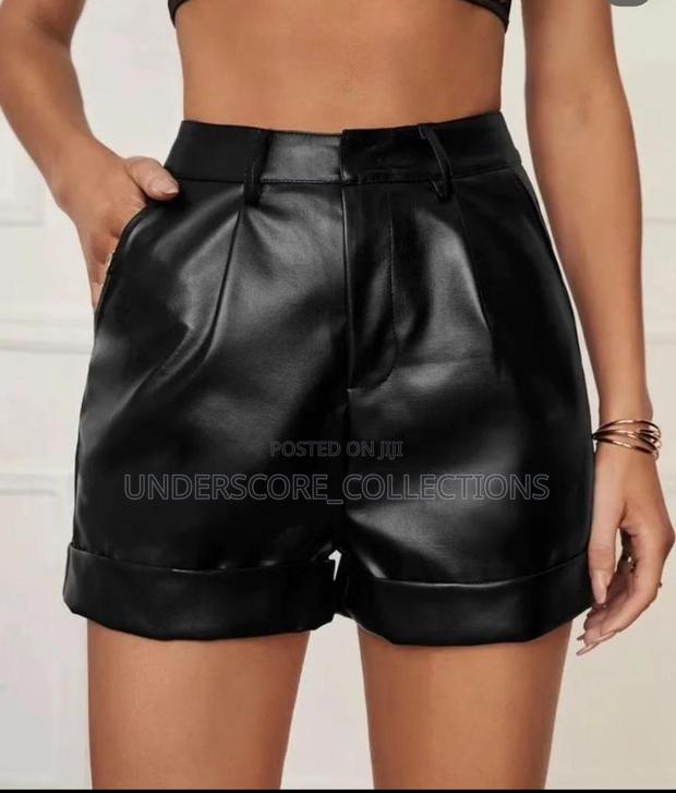 Highend Ladies Leather Booty Shorts - main view