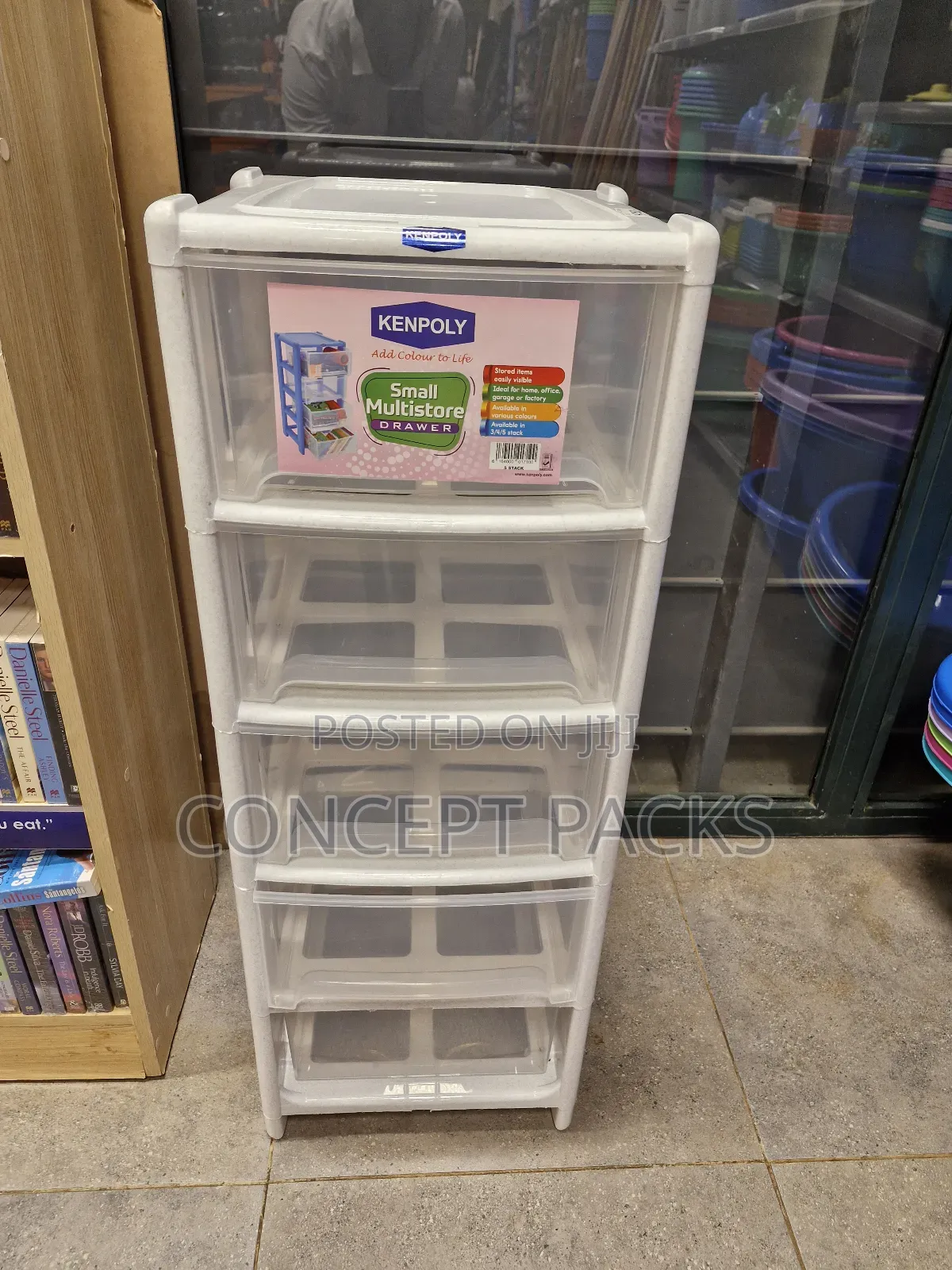 White 5 Stack Mulitupurpose Storage Drawer.