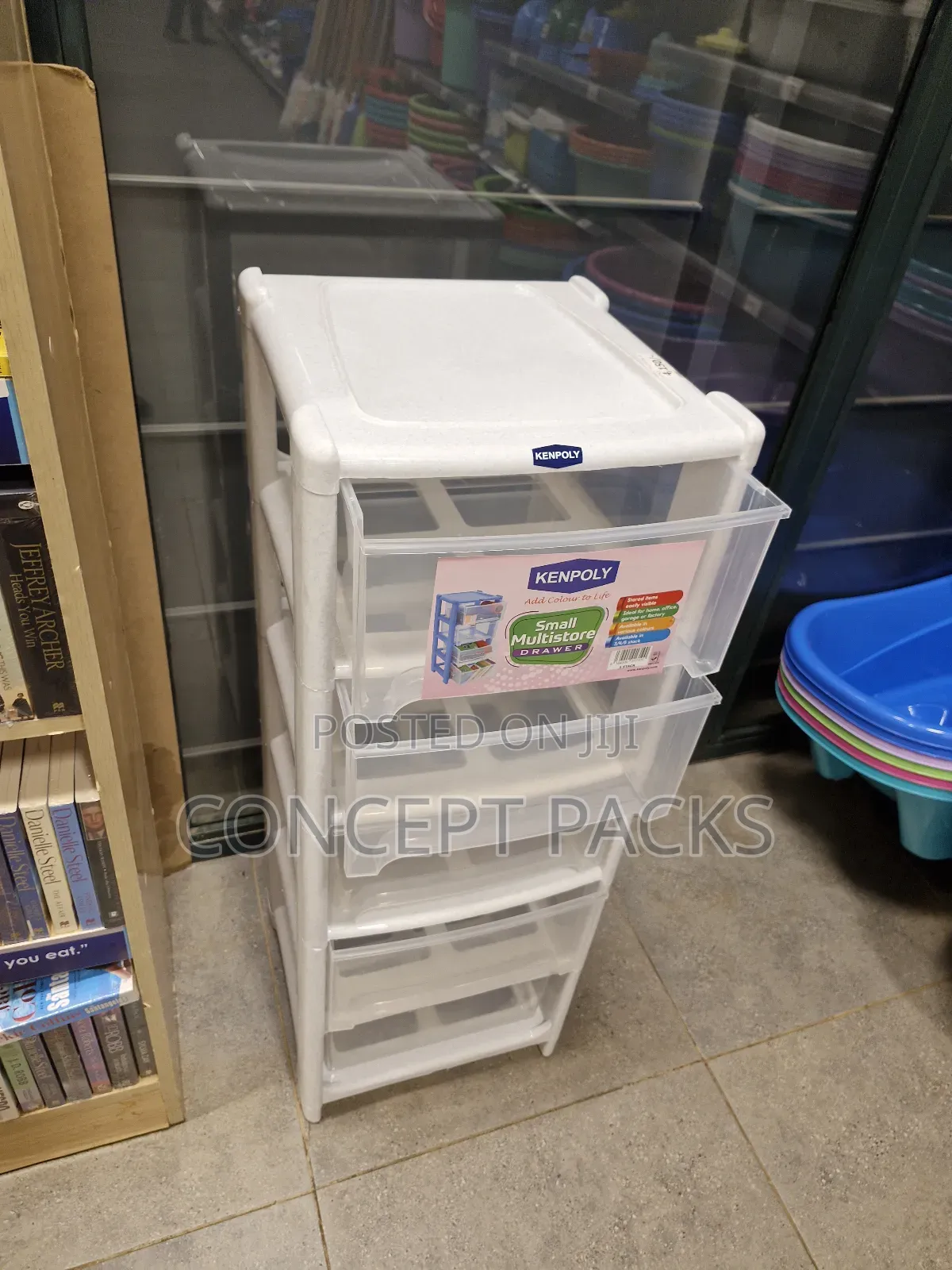 White 5 Stack Mulitupurpose Storage Drawer.