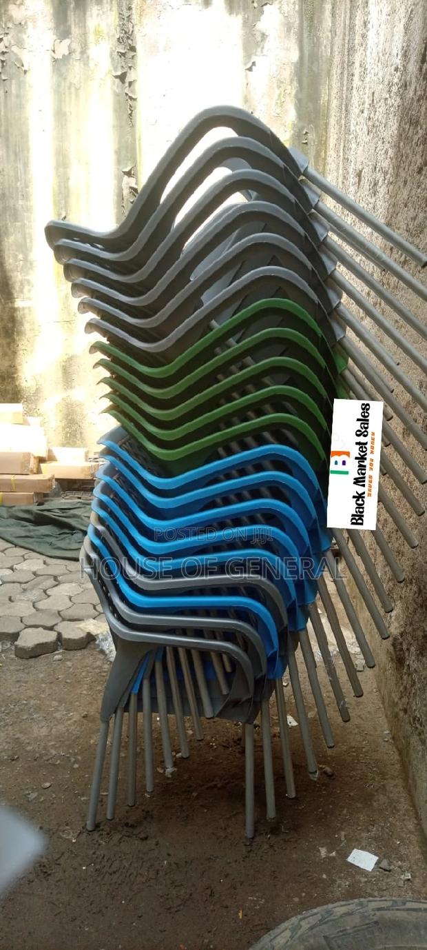 Mix Colours Plastic Chair With Metal Legs