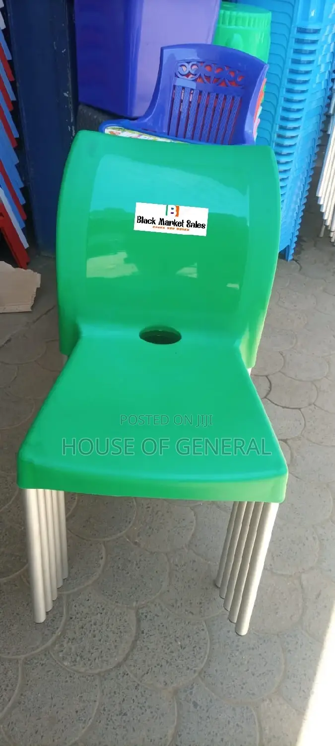 Safaricom Green Plastic Chair With Metal Legs