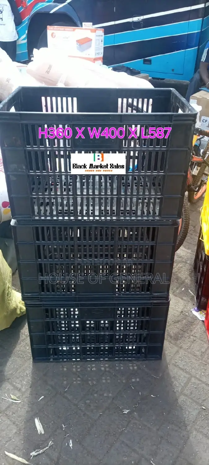 Black Extra Large Plastic Crates