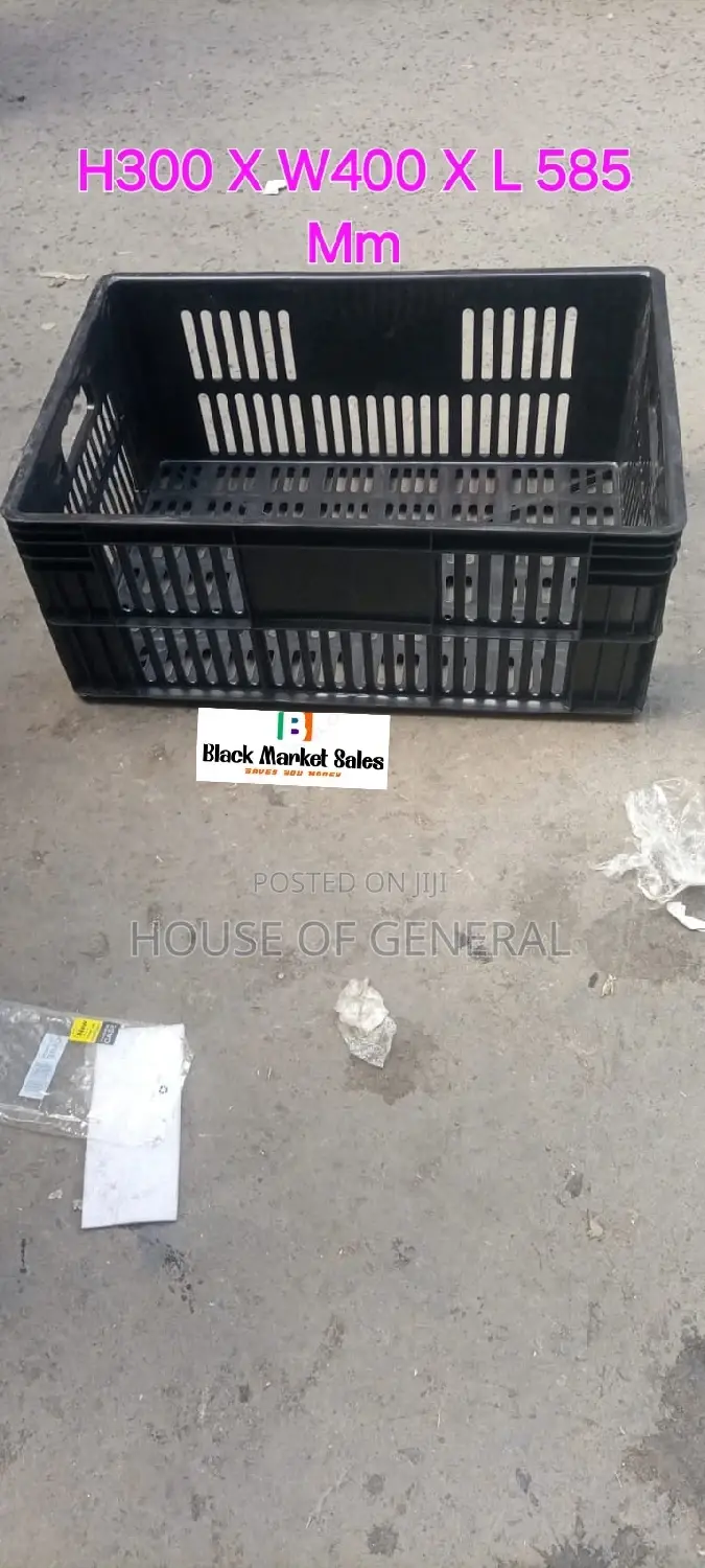 Black Heavy Duty Plastic Crates