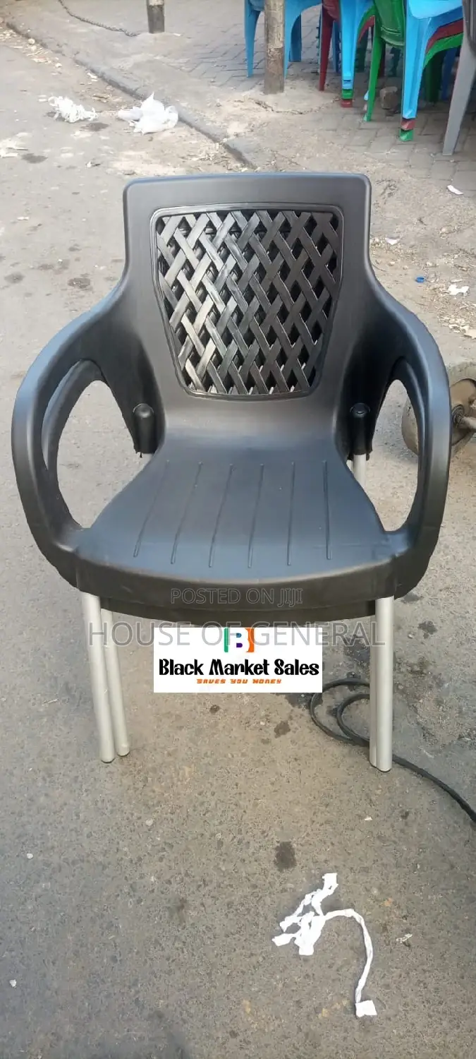 Strong and Stable Plastic Chair With Metal Legs