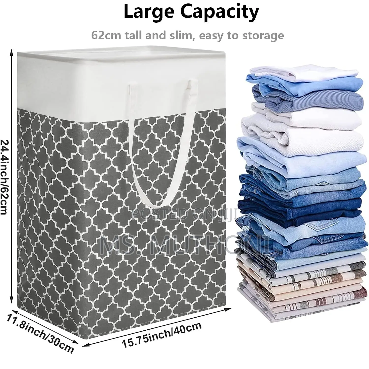 *72L Framed Foldable Strong Canvas5 Laundry Basket