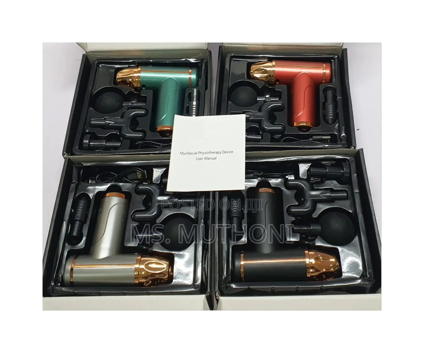 **Massage Gun With 4 Attachment Options in 4 Colours