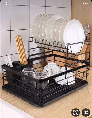 Iron Dish Rack, Minimalist Black Dish Drying Rack for Kitc