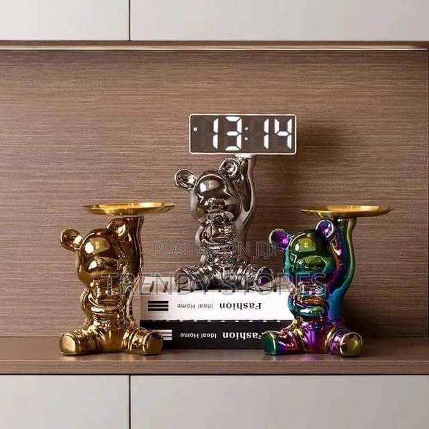 Bear Figurine With Clock - main view