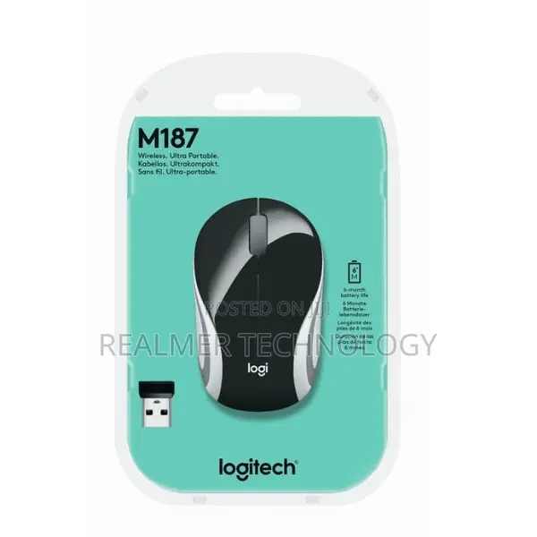 Logitech M187 Mini Wireless Mouse - Black - 910-002731