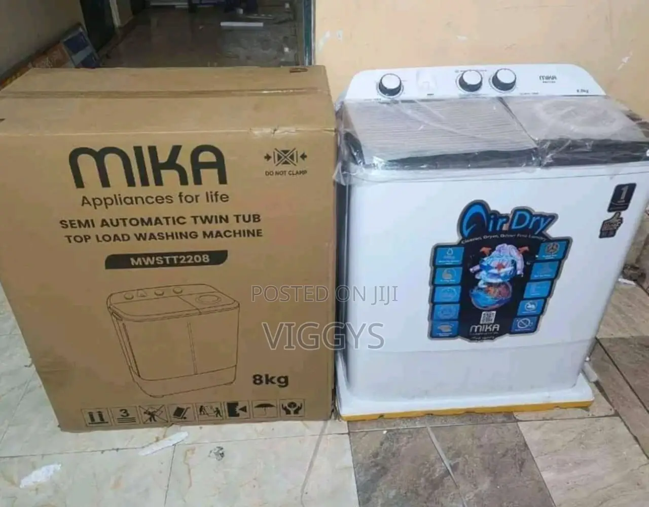 Good Quality Mika 8kg Twin Tub Washing Machine