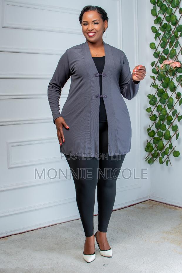 Stylish Grey Waterfall/Summer Light Sweater - thumbnail 2