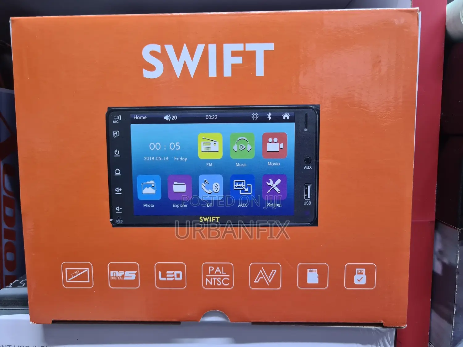 8 Inch Swift Mp5 Bluetooth Car Radio With FM, Usb, Aux