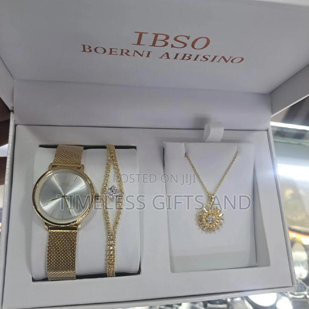 IBSO Gold Watch Jewelry Gift Set
