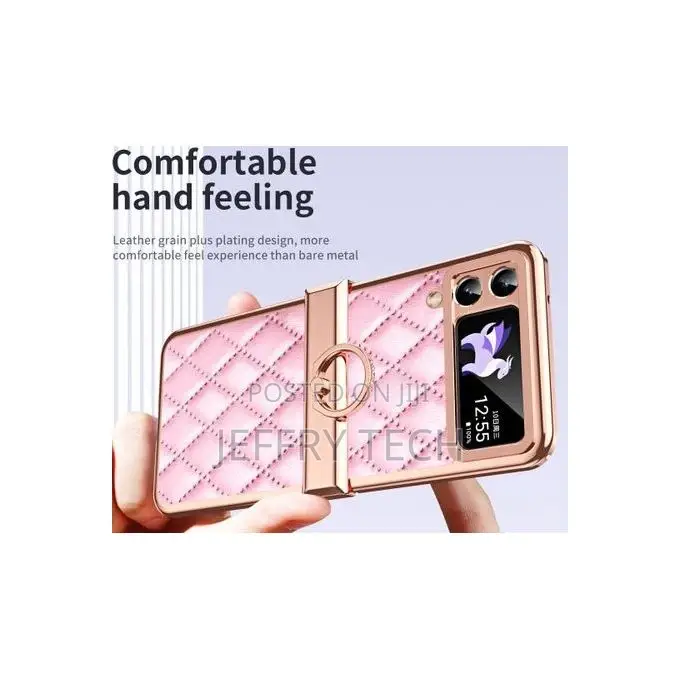 Samsung Galaxy Z Flip 4 5g Leather Case With Ring Holder
