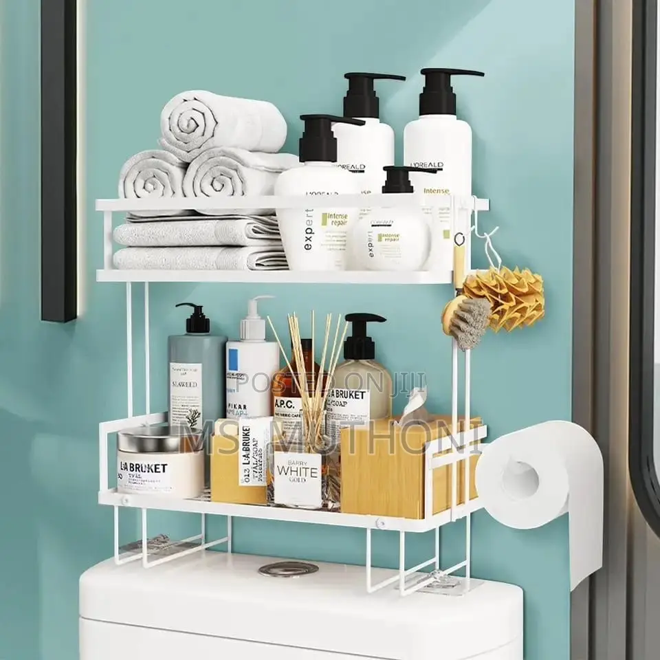 Double Layer Bathroom/ Toilet Racks With Tissue Holder*