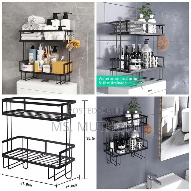 Double Layer Bathroom/ Toilet Racks With Tissue Holder* - main view