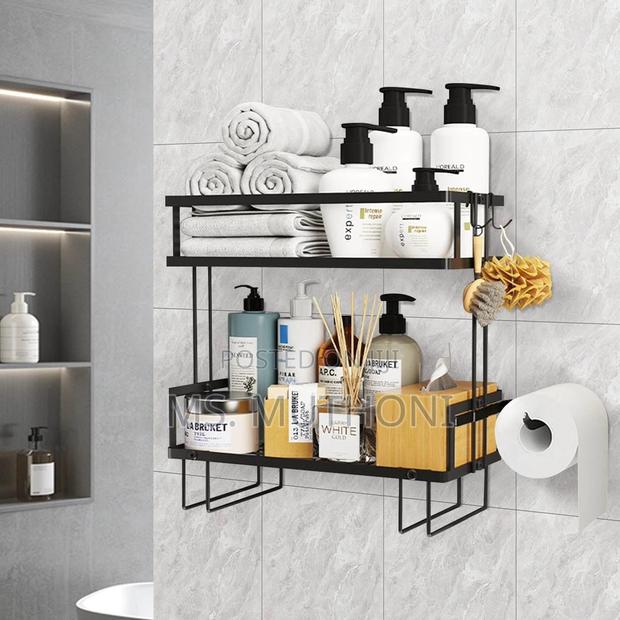 Double Layer Bathroom/ Toilet Racks With Tissue Holder* - thumbnail 3