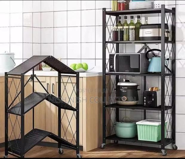 5 Shelf Foldable Storage Shelf Unit on Wheels