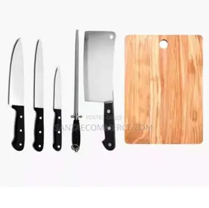 5 PCS Stainless Steel Kitchen Knife Set With Chopping Board