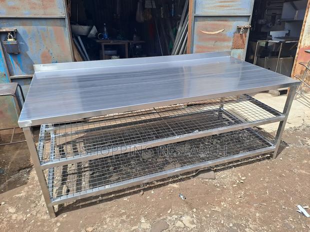 Stainless Steel Worktable With Cooling Racks for Bakery - thumbnail 2