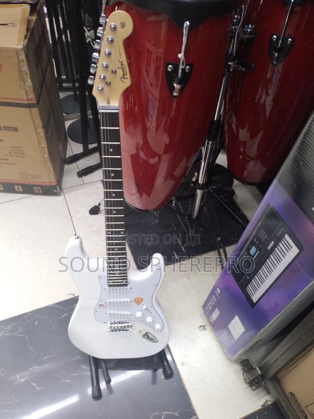 White Fender Solo Guitar - main view
