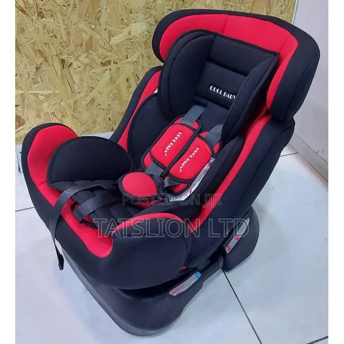 Reclining Baby Car Seat Booster With Base - Black/ Red