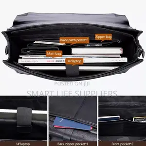 Natural Leather Business Office 14 Inch Laptop Briefcase