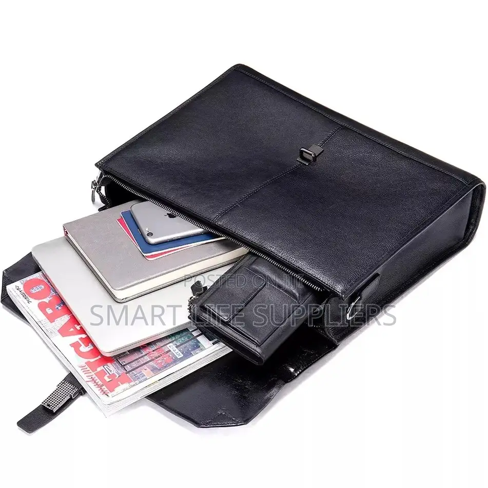 Natural Leather Business Office 14 Inch Laptop Briefcase