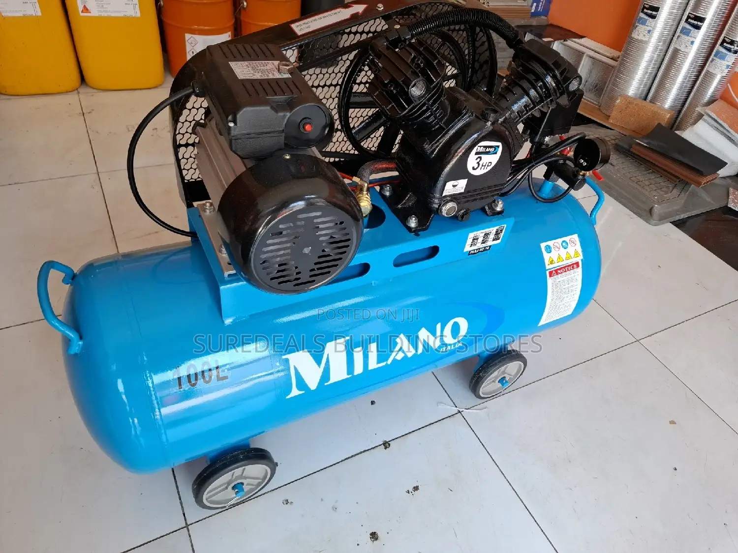 Milano 100l Double Piston Electric Air Compressor--3hp.